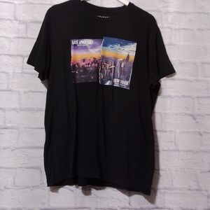 Aeropostale Black Tee with Sunset City Graphics